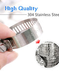 Close-up of 304 stainless steel clamp from 60 Piece Hose Clamp Kit In 6-38mm Range for plumbing, auto and mechanical projects.