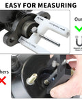 Brake booster adjustment tool with magnetic design, white plastic tool for most boosters with adjustable pins (front)