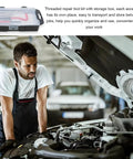 Mechanic using 15 Piece Thread Repair Kit For Automotive Use M10x1.5 And M12x1.25 Threads With Drill Bit And Hex Wrench