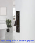Pocket Door Privacy Lock 2 Pack With Flush Handles And Recessed Knob 2 3 8 Backset installed on white door