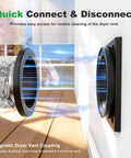 Magnetic Dryer Vent Connector Kit with self aligning seal and quick disconnect for easy cleaning includes 4 inch by 2.6 foot duct