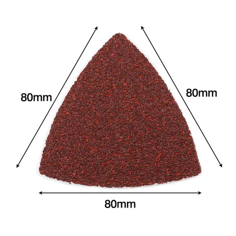 Triangle Sanding Pads 100 Pack For 3-1/8 Inch Oscillating Multi Tool Hook And Loop Sandpaper Set For Woodworking Pro Grade Grits 40 60 80 120 180 240 80mm Triangular Pads With Durable Alumina Abrasive