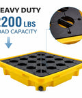 Beefed Up Workhorse Spill Containment Pallet For 55 Gallon Drums With Secondary Containment Tray And Drain, 2200 Lb Load Capacity