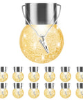 Solar Outdoor Lights Decorative 12 Pack Hanging Garden Lights Waterproof Solar Powered Globe Cracked Glass Ball Lanterns