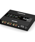 Flux 6x6 USB C DVS Interface For Serato DJ Pro with control knobs and RCA inputs, black compact design for digital vinyl system