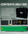 Electronic Putter Game With Digital Scoreboard And Four Modes For Game Night Fun; contents include mat, putter, balls, and bag.
