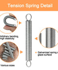 Big 133-Piece Zinc Extension Spring Assortment Box With 18 Sweet Sizes For Home Fixins, Auto Tuning, And All Your Tough DIY Hacks To Keep Things Running Smooth. galvanized steel tension spring detail