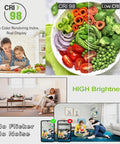 Four Pack Waterproof Recessed Downlights Deliver Big Time Brightness With Anti Glare Cob Led Tech Dead Simple Mounting And Sleek Aluminum Housing Perfect For Bathroom Kitchen Reno 20W 6000K Daylight - Crisp vegetables showcased with high CRI 98 lighting.