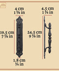 Heavy Duty Cast Iron Door Pull Handles Set Of 2 In Rustic Black With Colonial Victorian Style for barn doors cabinets and cupboards