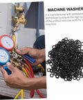 500 Pcs Wave Washers Kit With Steel Compression Springs Elastic Gasket, black washers for machine maintenance and HVAC connections