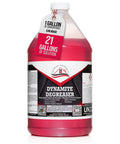 Heavy Duty Degreaser Cleaner Kick Serious Grease Action On Concrete Driveways Dumpsters And Gas Stations Real Deal Oil And Grease Buster One Gallon container with bright red liquid.