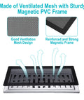 Magnetic Vent Covers 4 Pack For Floors Walls Ceilings 4x10 Inch PVC Register Covers showing mesh design and magnetic frame.