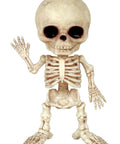 7 Inch Mini Skeleton With Articulated Neck And Shoulders, Weathered Bone Look, Durable All Weather Plastic, Totally Freestanding Halloween Decor