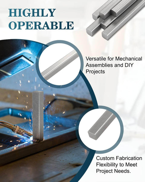 One Quarter Inch By One Quarter Inch By Twelve Inch Weldable A36 Square Steel Bar Stock Six Pack for DIY Projects, shown in use
