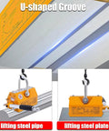 Heavy Duty Permanent Magnetic Lifter Bulletproof Grip For Hoists And Shop Cranes Snappy Flip Lever lifting steel pipe and plate
