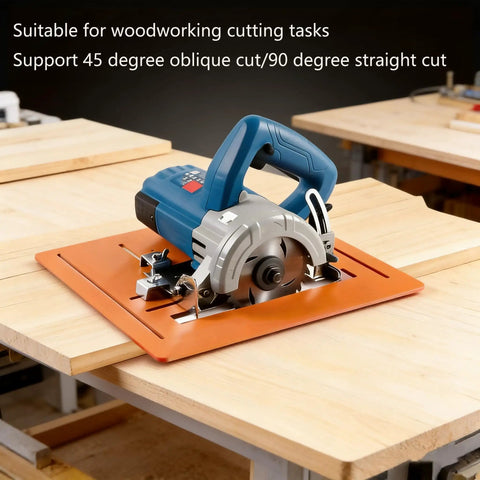 Rugged As Nails Circular Saw Base Plate Swap Out Bottom Board for clean 90 degree straight cuts on woodworking projects.