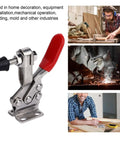 Stainless Steel Toggle Clamp With Quick Release Horizontal Welding Tool Self Locking Mechanism Delivers Rock Solid Grip And Consistent Downward Pressure For Secure Workholding In Welding Metalworking Jig Making And Fabrication Projects