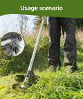 Person using Heavy Duty Steel Wire Trimmer Head For 5mm Aperture Universal Replacement With 6 Blades Beast Brush Cutter on grass