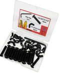 Black One Quarter Twenty Wing Nut Button Head Socket Cap Screw Bolts Kit With Hex Key Pro Grade Fasteners box with 1/4-20 bolts and wing nuts