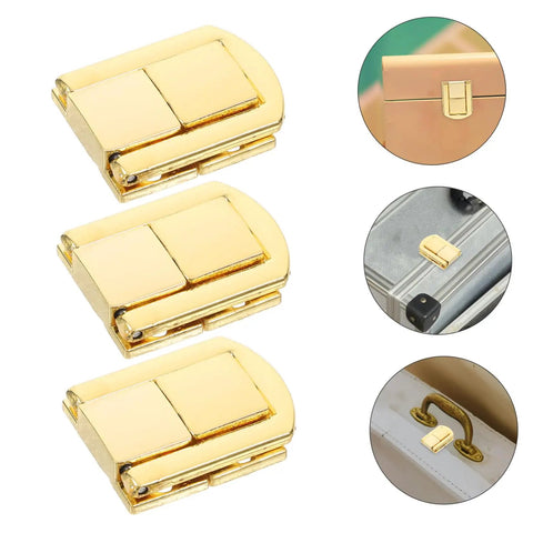 Gold Retro Style Lock Latch Clasp Kit for wooden boxes and jewelry cases secure closure hardware for small projects includes screws