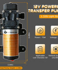 Portable 12V DC Fuel Transfer Pump With 75W Motor Delivers Up To 110 GPH Gasoline Or Diesel For Cars Boats Motorbikes And Equipment