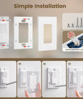 Installation of Wireless Light Switch With Remote Outlet Control For Plug In Lamps And Decor No Wiring No WiFi 15 Amp 100 Ft RF Range Decorator Rocker Wall Switch For Christmas Lights And Holiday Displays