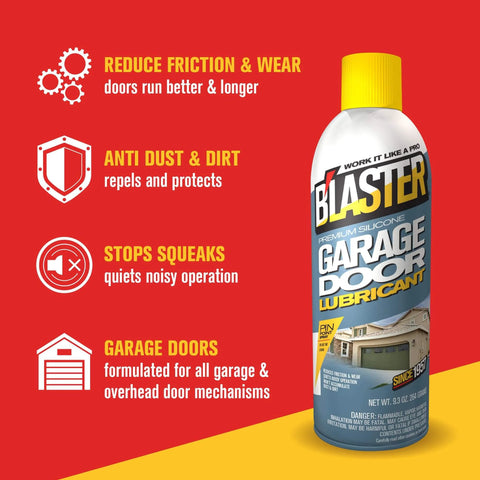 Silicone Garage Door Lubricant Spray For Smoother Quieter Operation On Tracks Rollers And Hinges Will Not Attract Dust Or Dirt