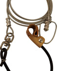 Heavy Duty Rooster Tether Kit With Rubber Head Shock Absorption and Coated Cable detail showing stainless steel swivels.