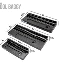 Magnetic Socket Toolbox Organizer With Ratchet Holder And Three Trays For Half Inch, Three Eighths Inch, One Quarter Inch Drives.