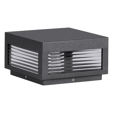 Outdoor LED Post Light With Square Lantern Style, 9.84 Inch Hardwired Aluminum Glass Post Lamp for fences and gardens.