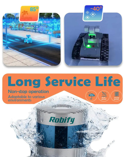 3D LiDAR Sensor For AGV And AMR Navigation, Smarter Obstacle Avoidance And SLAM, waterproof IP67 in diverse environments
