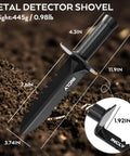 Heavy Duty Metal Detector Shovel With Double Serrated Edge Belt Mount Sheath Detecting And Digging Tool with dimensions
