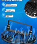 Two Pack 200W UFO LED High Bay Lights 20000 Lumens Daylight 6500K Waterproof Shop Light with efficient heat sink design