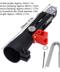 Automatic Chain Nail Gun Adapter with measurements shown, designed for cordless drills and woodworking projects.