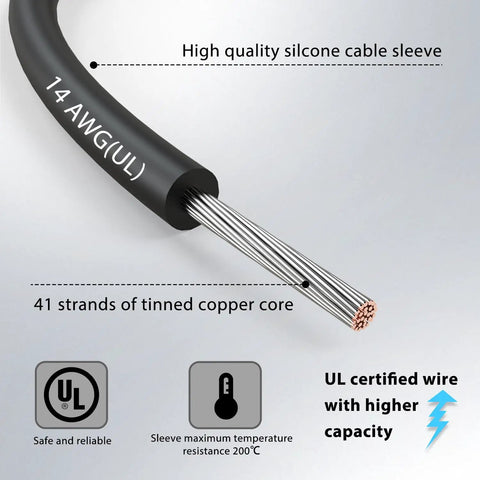 Close-up of 14 Gauge 2 Pack 3.3 Ft Stackable 4mm Banana Plug To Alligator Clips Beefy Heavy Duty Silicone Test Leads Kit cable.