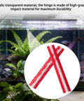 Twelve Inch Transparent Acrylic Piano Hinges Two Pack Self Adhesive Continuous Hinge Smooth Swing Action for aquarium lids.
