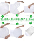 Mosquito Net Bed Canopy for Kids and Adults, White Dome Ceiling Hung Mesh Tent being folded for easy storage in a white bag.