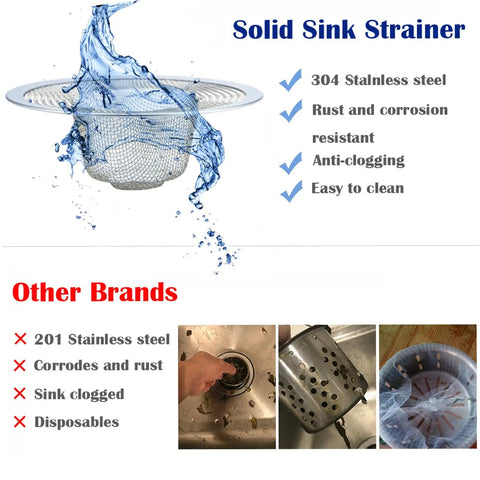 Two Pack Heavy Duty Stainless Steel Slop Basket Filter Trap With A 2.75 Inch Top And One Inch Mesh comparison image