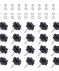 60Pcs M4 X 20 Hex Shaped Star Clamping Knobs Kit With 304 Stainless Steel Hex Nuts And Flat Washers laid out in arrangement