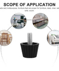 Adjustable Furniture Leveling Feet Set for Chairs Tables Desks and Sofas with Screw In Design demonstrating application areas