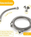 4 Ft Steam Dryer Hose Installation Kit with 90 Degree Space Saver Elbow, 1 Ft Inlet Adapter and Brass Y Connector dimensions