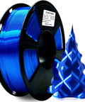 Silk Royal Blue PLA Filament 1Kg Spool 1.75mm For 3D Printing With High Detail Glossy Silk Finish Tolerance 0.03mm Ideal For Arts And Crafts Projects Today, side view