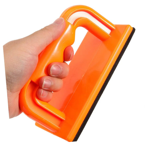 Heavy Duty Woodworking Safety Push Block For Table Saw And Router Tables Badass Shop Gear Bright Color in hand with tight grip.