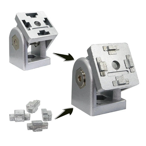 40 Series 4040 Aluminum Extrusion Hinge Pivot Joint Kit With Two Handles And Wrenches, Zinc Alloy Pivot Brackets for 40x40 profiles