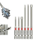 Must-Have Pagoda Hex Screwdriver Bits Set With S2 Steel Magnet Hold For Power Impact Driver Electric Drill High Torque Smooth Performance Fits Home Repairs And Pro DIY Jobs To Crush Any Project Fast Like A Boss, 6-piece TS2 bits 1.5-6mm