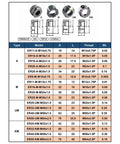 Top Shelf Er25 Collet Chuck Nut For Cnc Milling And Engraving Tools Precision Balanced Tool Holder dimensions and specifications chart.