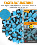 Close-up of Rocker Panel Fender Flare Clip Kit With Sealer And Rivet Fasteners Nylon for Hyundai and Kia SUVs, 50Pcs, blue clips.