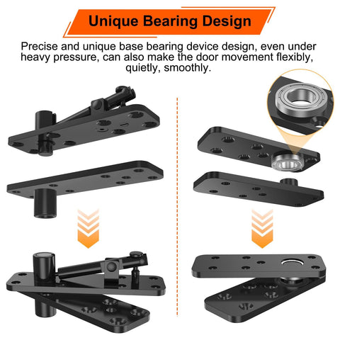 Beefy Heavy Duty Hidden Door Hinge With 570 Pound Load Bearing Thickened Solid Alloy Steel 360 Degree Rotation components