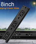 Heavy Duty Full Extension Drawer Slides With Silky Smooth Quiet Glide Built From Tough Zinc Coated Steel For Bedroom Closet Refreshes And Kitchen Cabinet Swaps. 8-inch black damping drawer slides.
