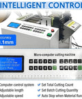 USZWBY Automatic Heat Shrink Tubing Cutter Machine 300W Microcomputer Control panel with LCD display and control buttons.